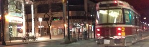 A streetcar in Toronto. 