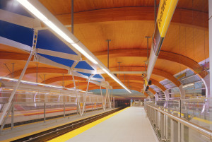 The Brentwood Skytrain station in Vancouver. Image: courtesy Perkins+Will